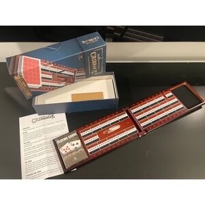 00184 - Game Gallery Solid Wood Folding Cribbage‎ Board Card Cardinal Complete